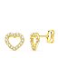 Pendientes de oro 18k CORAZÓN con circonitas